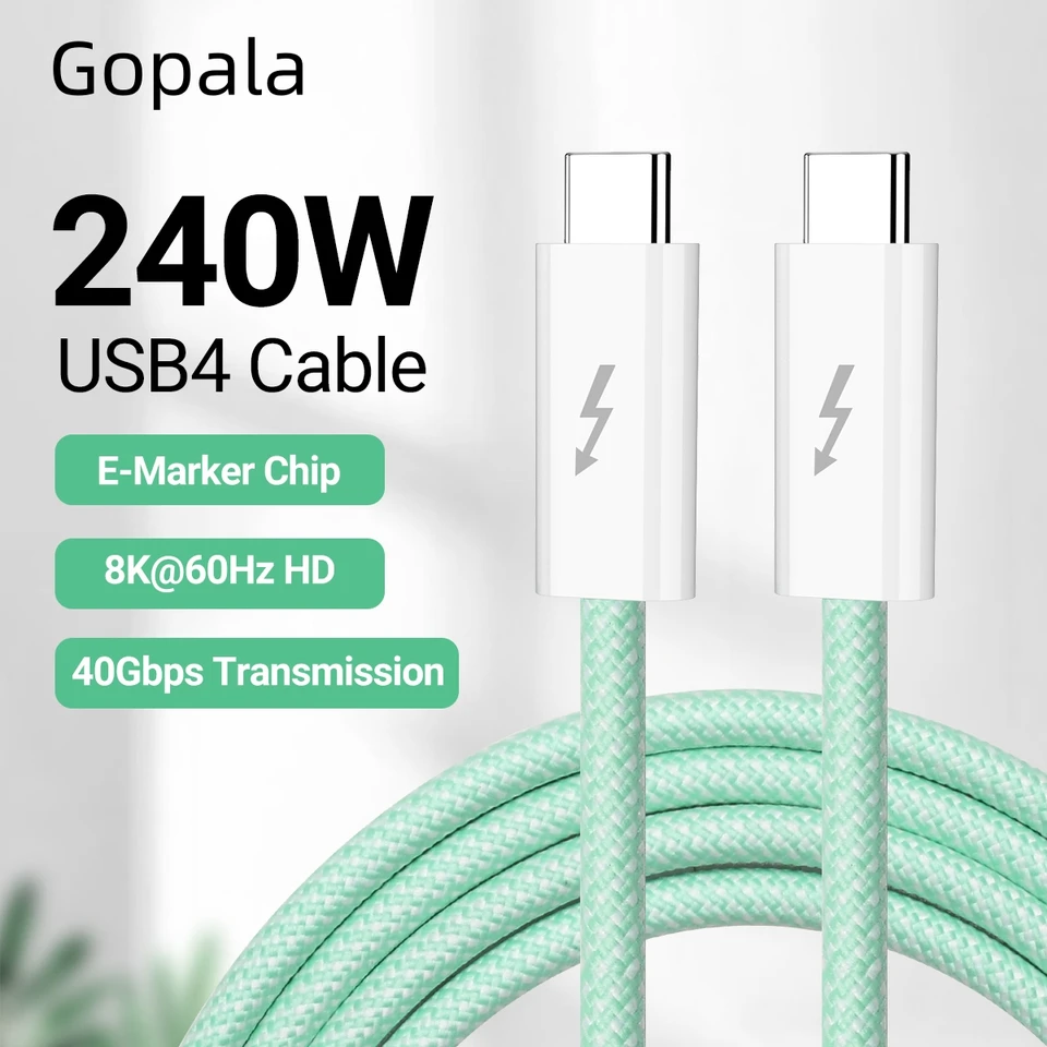 Gopala 6ft Cable Matters [USB-IF Certified] 240W USB4 USB C kábel pre MacBook Pro, iPad Pro, iPhone 15 Pro, Apple Vision Pro