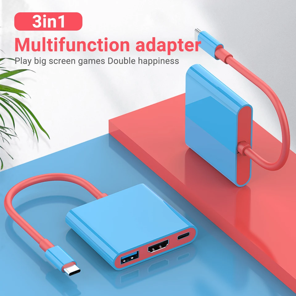 Gopala Switch Dock HDMI 4K USB 3.0 Hub Adapter USB C Splitter TV Prenosná dokovacia stanica pre Nintendo Laptops PC iPad MacBook
