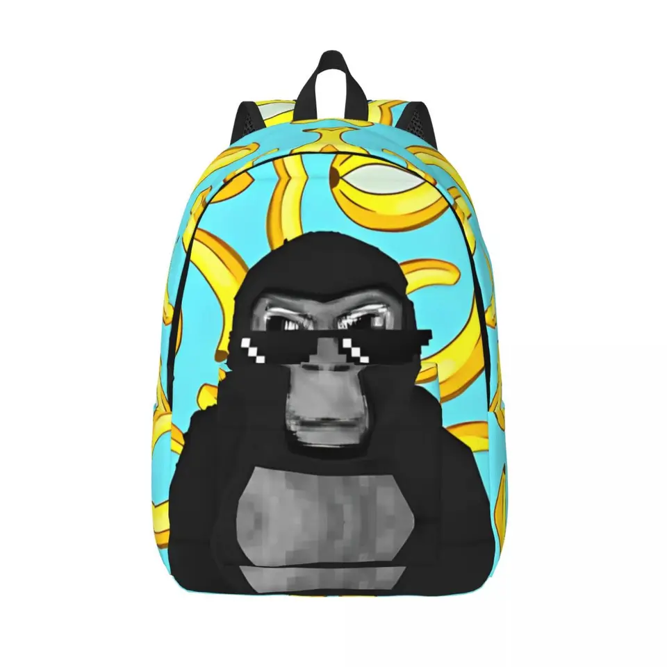 Gorilla značka VR Gamer Monkey Mosaic Batoh materská škola základná škola Študent Hot Games Bookbag Boy Girl Kids Canvas Daypack