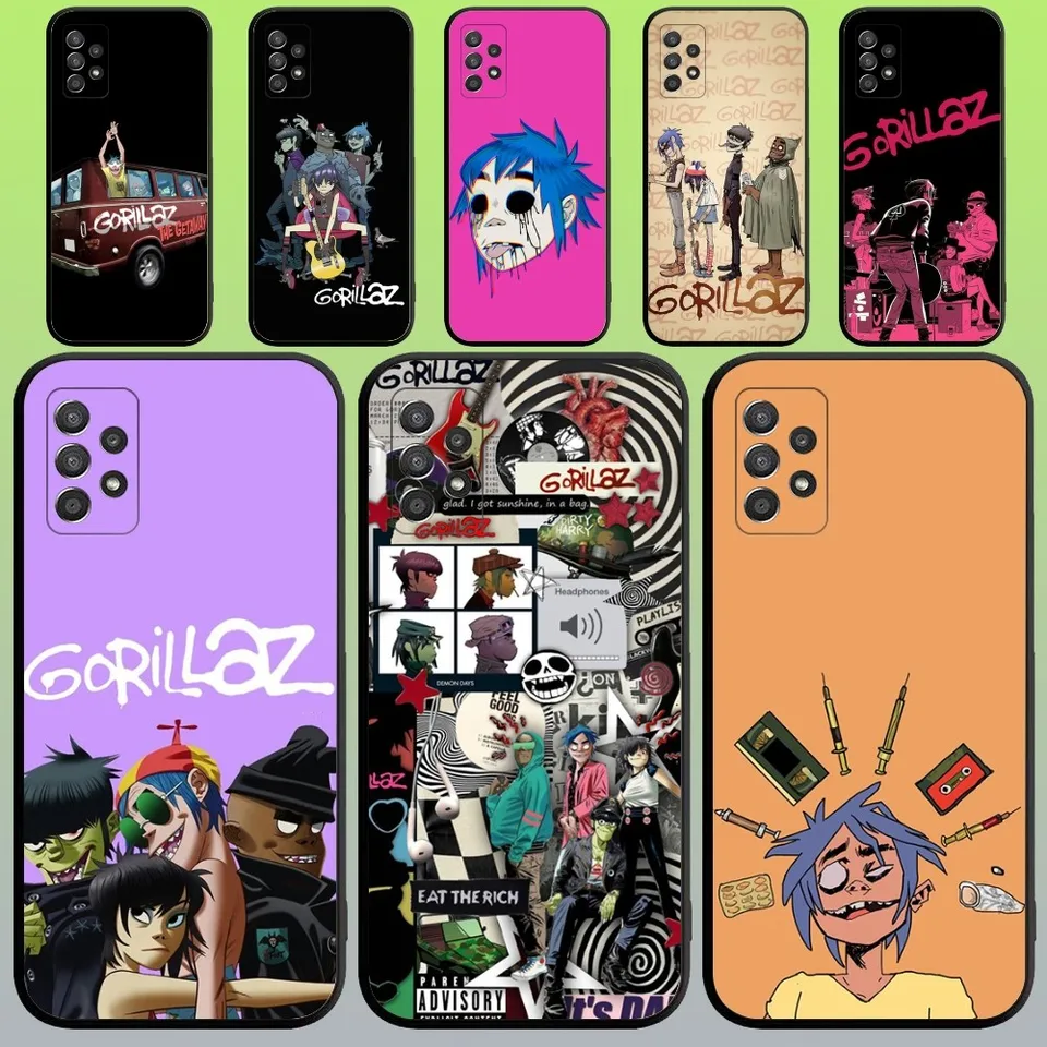 Gorillaz Band Telefón puzdro pre Samsung Galaxy A20, A21S, A22, A31, A32, A52, A53, A72,73, A80, A91 Soft Soft Black Cover