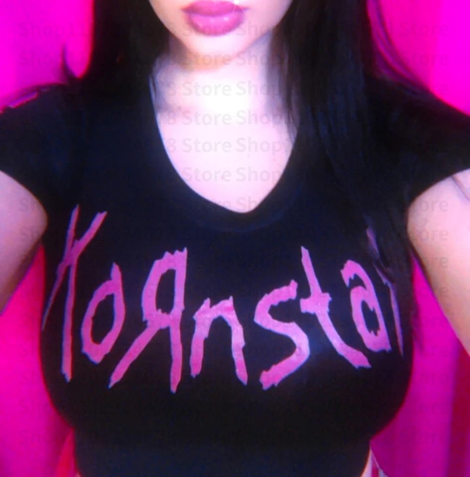 Goth s krátkym rukávom emo dievčatá vrcholy estetického vintage šaty Y2K v štýle High Street Print Baby Tees Slim 2000s Crop Tops Tops Streetwear