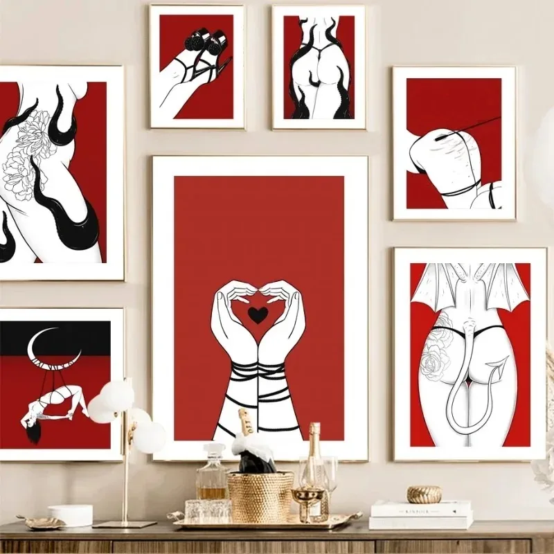 Goth satanský bezrámový plátno maľba dekoratívna umelecká tlač plagát Obrázok Domov obývacia izba Spálňa dekorácie maľba