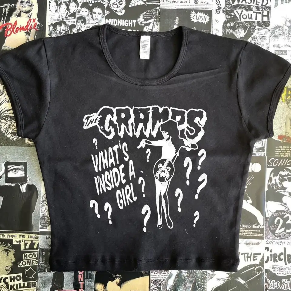 Gotické grafické odpaliská y2k vrcholy ženské oblečenie Žena oblečenie pre ženy dámske tričká Dámske tričká Kawaii emo Kpop Anime Girl
