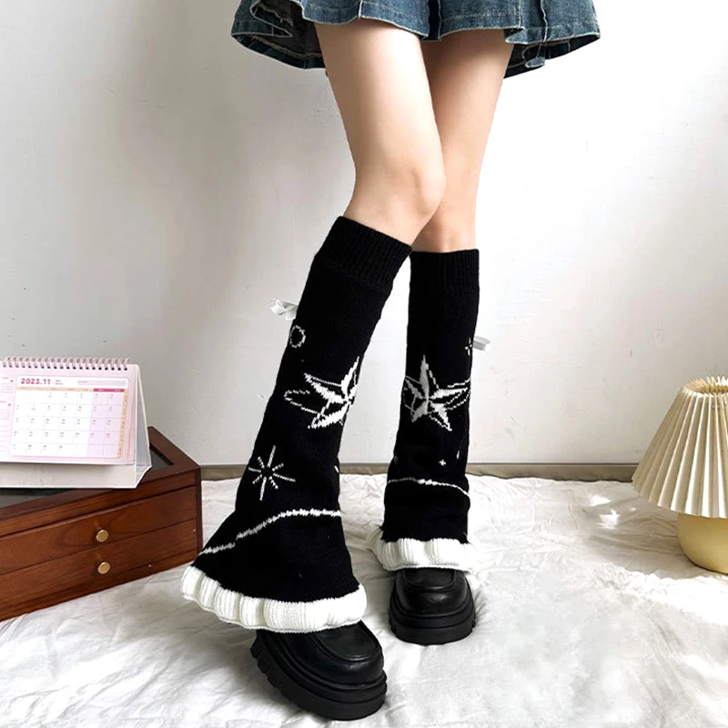 Gotické teplejšie ženy Pletená lolita na nohy obal na jeseň a zimné dievčatá rukávy Japonský štýl dlhé ponožky Nový rok darčeky