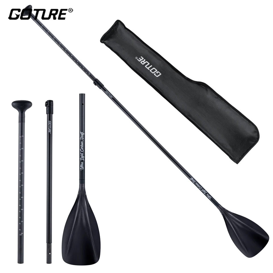 GOTURE SUP PADLE Plné hriadeľ z uhlíkových vlákien 3 sekcie ultra svetlo 170-215 cm