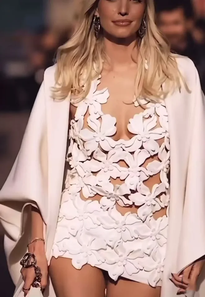 GPBD 2024 Nová módna biela farba Ženy Sexy halter dutina von Bodycon Mini šaty backless módne nočné klubové večierky dovolenka