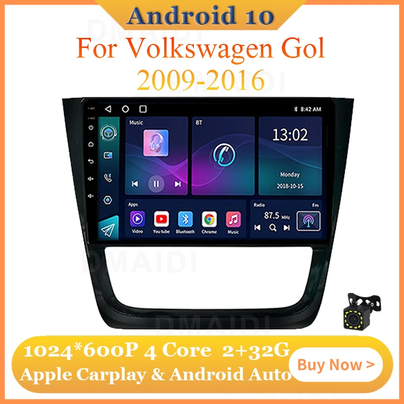 GPS navigácia Android 10 multimediálny prehrávač bezdrôtových CarPlay Auto pre VW Gol 2009-2016 4G LTE Autoradio Screen Blue zub