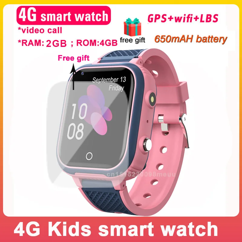 GPS WiFi Kids Smart Sleduje 4G vodotesná kamera pre deti Telefón Sledujte sledovanie videohovorov Tracker Umiestnenie Smartwatch Smartwatch