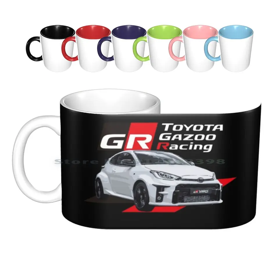 Gr yaris-gazoo pretekárske keramické hrnčeky kávové šálky Mlieko čaj rýchlo a zúrivé japonské automobilové drift JDM A90 2JZ Turbo 2jzgte TRD