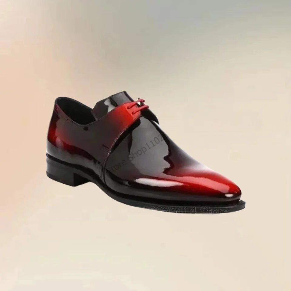 Gradient farebný výtlačok Strapy Men topánky módne šnurovanie mužských topánok luxusné handcraft Party Banquet Office Men oblečenie topánky