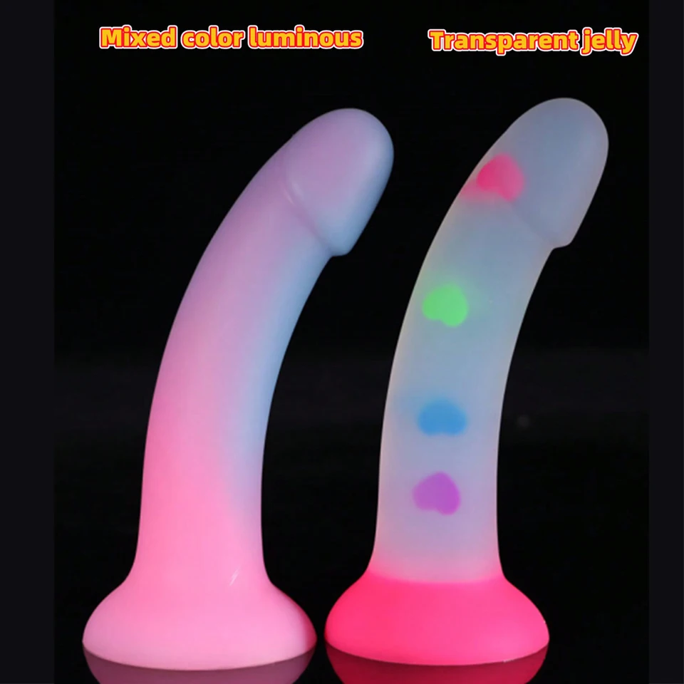 Gradient Love Srdce Tvar Dildo Zmiešaná farba oslnená farebná farba Dildo Dildo Soft Soft Plug