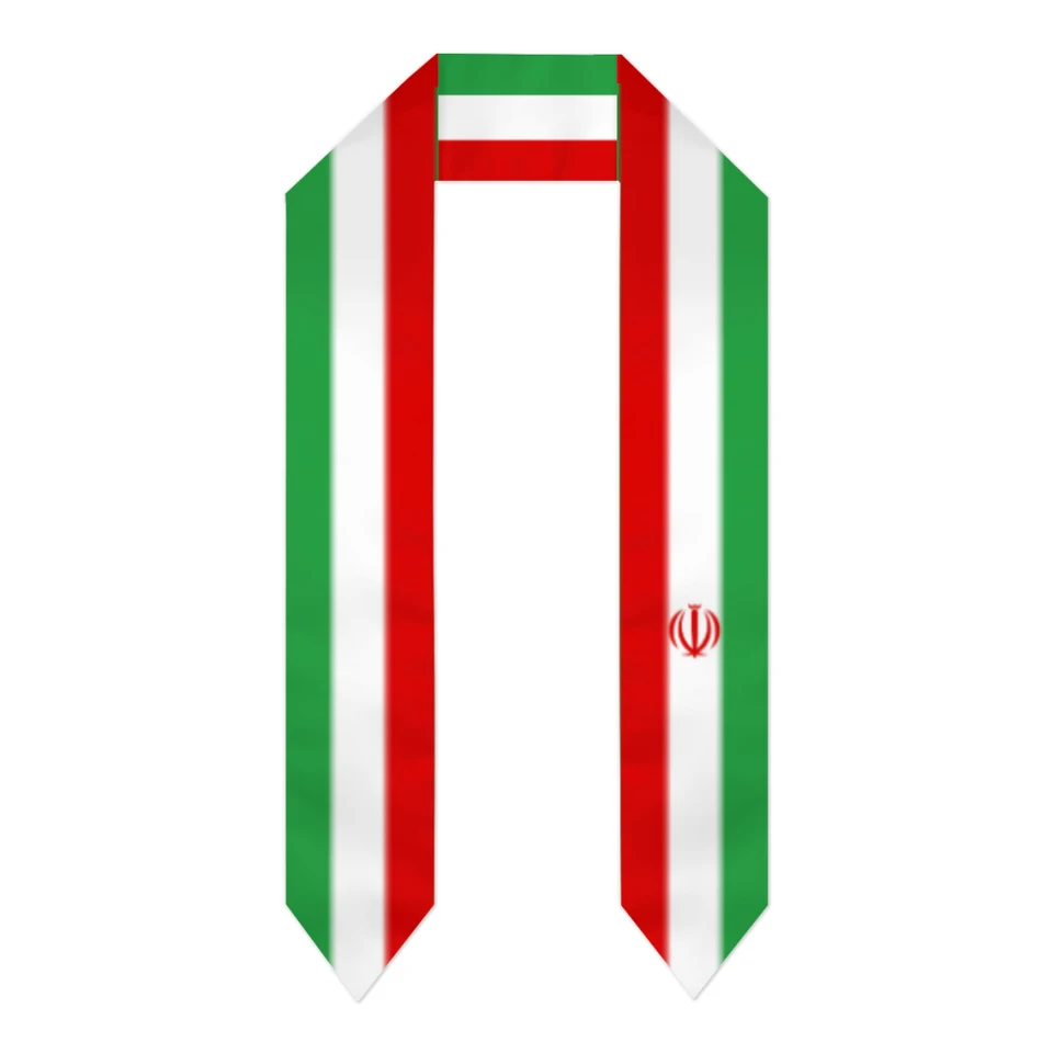Graduation Sash Vlajka iránskeho šálu šál ukradla zafíru modrá so hviezdnym pruhom bakalárske šaty