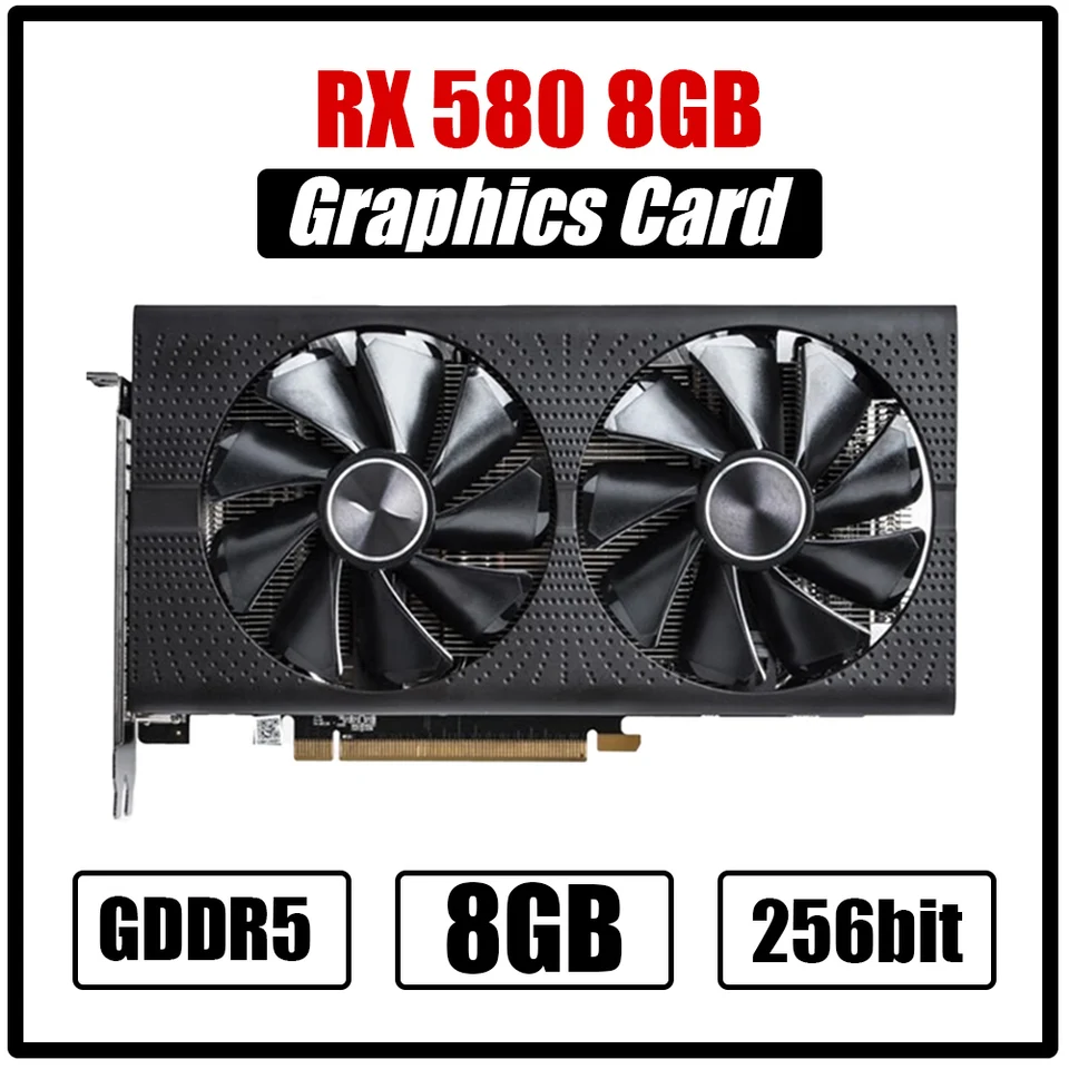 Grafická karta RX 580 8 GB Pamäťová karta GDDR5 Gaming Card PCI-E 3.0 0x16 grafická grafická karta 256bit AMD Gaming Card pre počítač