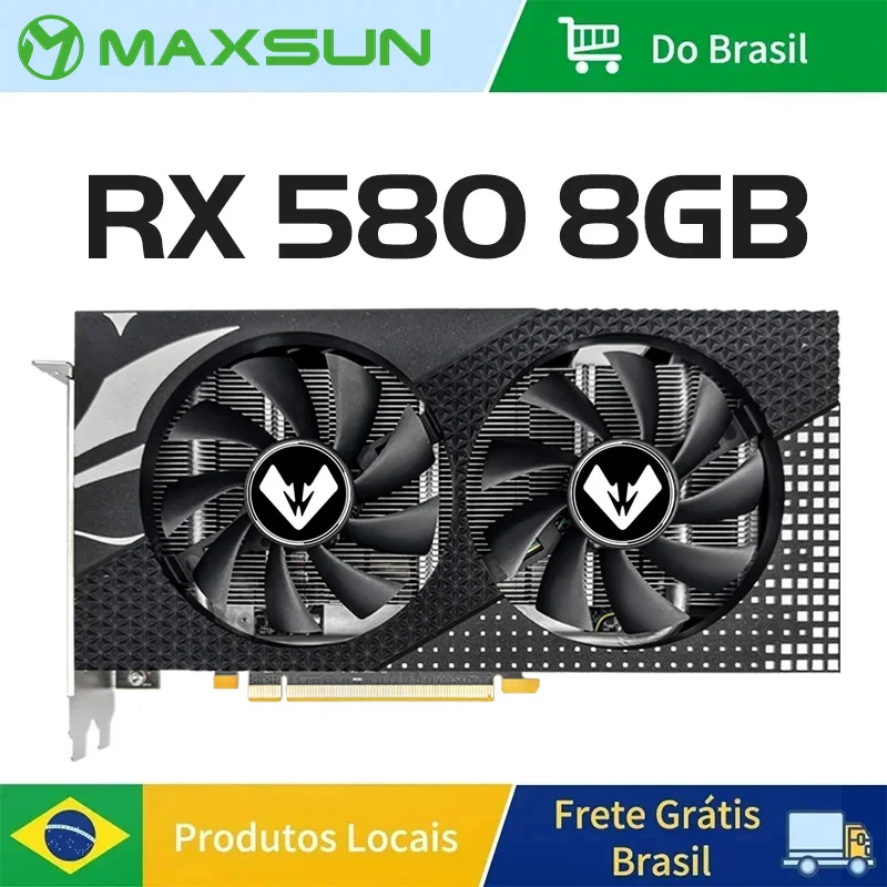 Grafické karty Maxsun AMD Radeon RX580 2048SP 8G GDDR5 256bit HDMI+DP+DVI grafická karta pre stolné hry GPU GPU Plne nový