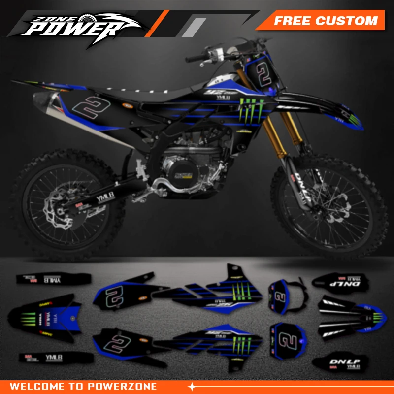 Grafické nálepky pre motocykle Powerzone pre Yamaha YZ250F 2019-2023 YZ450F 2018-2022 WR450F 2019-2022 WR250F 2020-2023