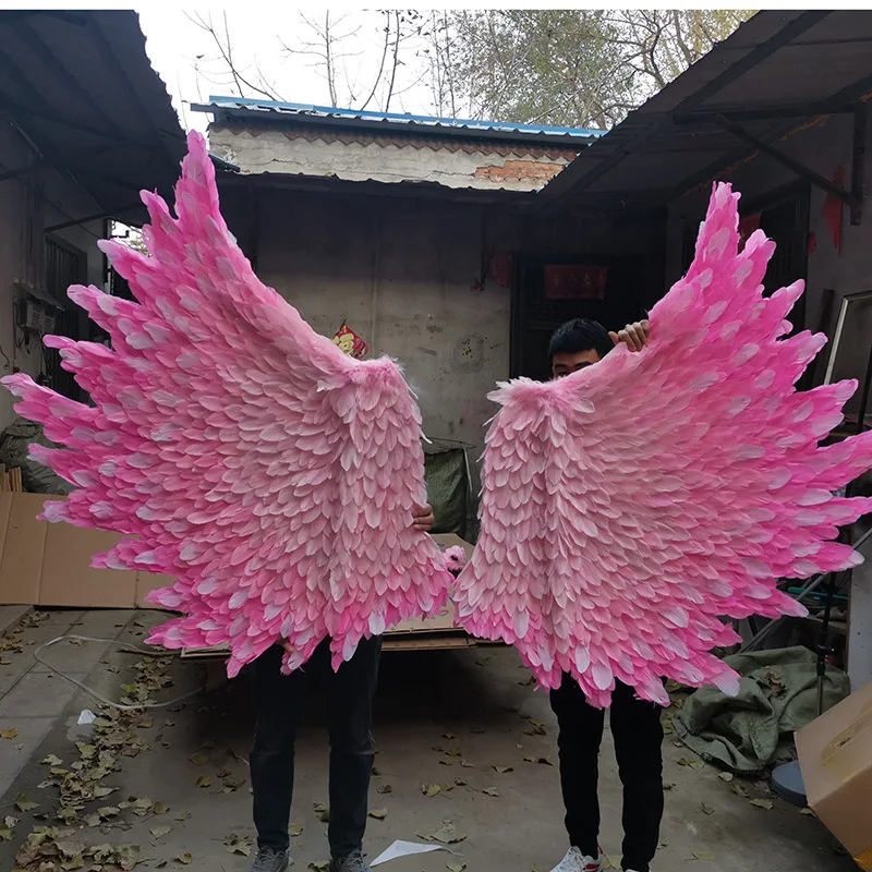 Grand Party Suppies Prispôsobené kreatívne výkyvy dekorácie veľké ružové perie Angel Wings Cutograph