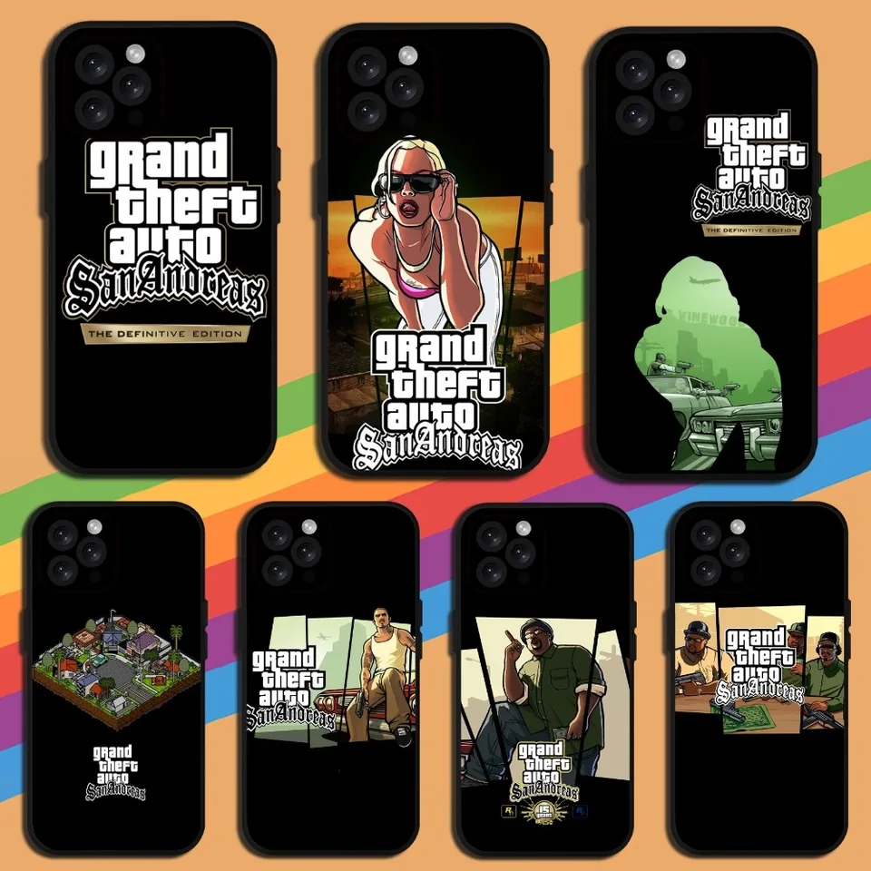 Grand Theft Auto San Andreas Telefón pre iPhone Mini 11 12 13 14 15 Pro XS Max x plus SE XR Shell