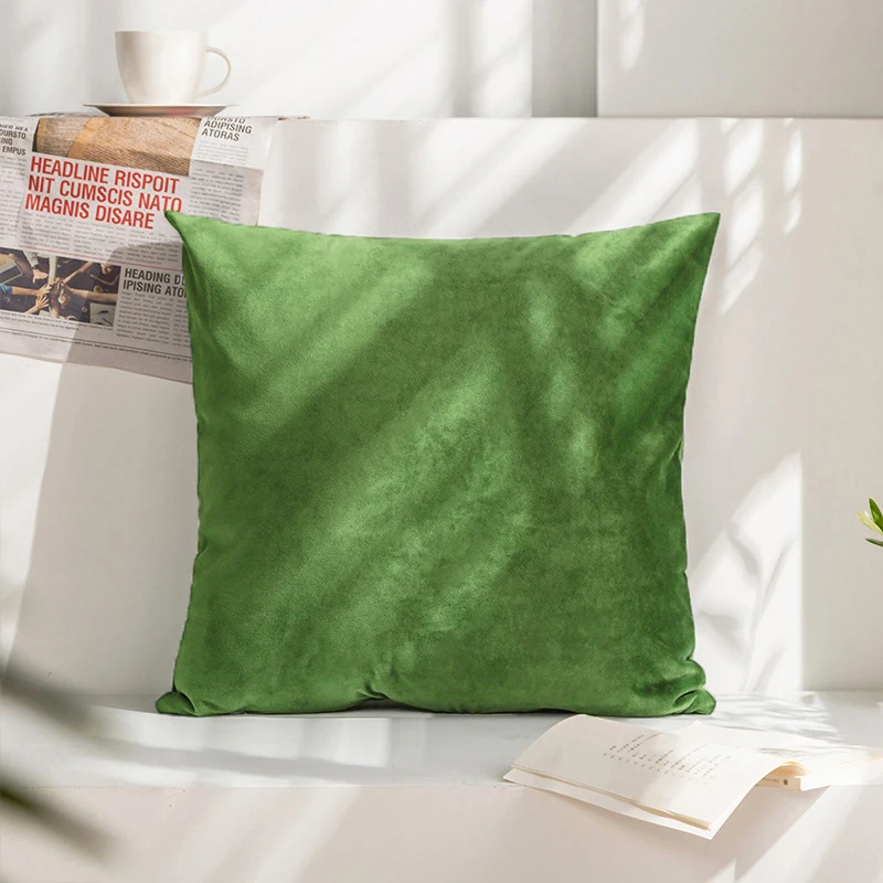 Grass Green Velvet vankúšik pokrýva mäkké vankúše 45x45cm Nordické domáce dekorácie vankúše kryte pre vankúše s pohovkou
