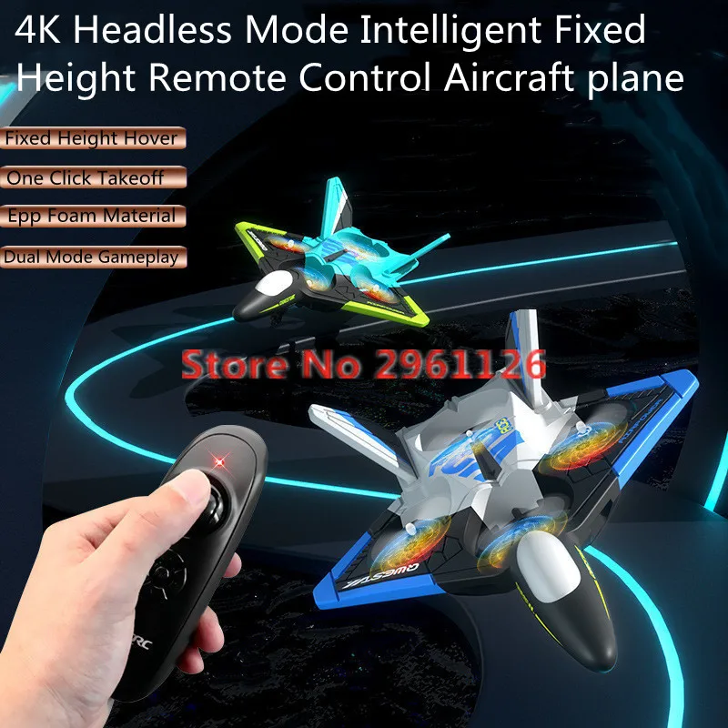 Gravitácia bez hlavy vyvoláva diaľkové ovládanie RC Fighter 4K EPP Jedným kliknutím Zletel Cool osvetlenie inteligentné RC lietadlo lietadlového modelu lietadla