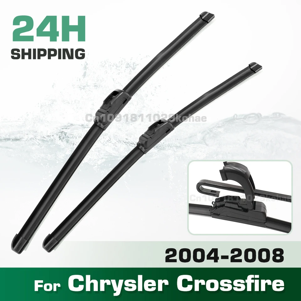 GreaTroad Wiper LHD & RHD predné stieračské čepele nastavené pre Chrysler Crossfire 2004 - 2008 Černé sklo okna čelné sklo 22 