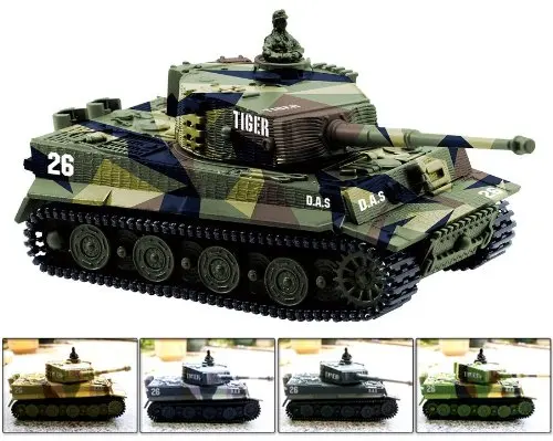 Greatwall 1:72 Rádio diaľkové ovládanie Mini RC Nemecký vojenský tank Tiger so zvukovými hračkami (rôzne farby)