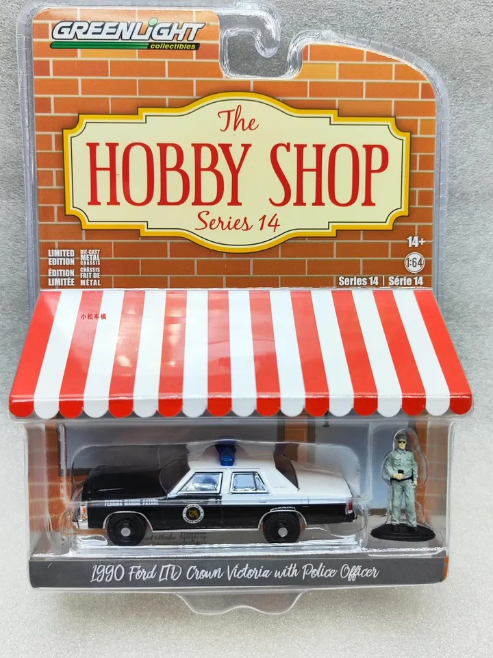 Greenlight 1:64 1990 Ford Ltd Crown Victoria s mužom 97140-D zliatiny Model automobil Diecast Metal Hračky k narodeninám pre deti chlapec