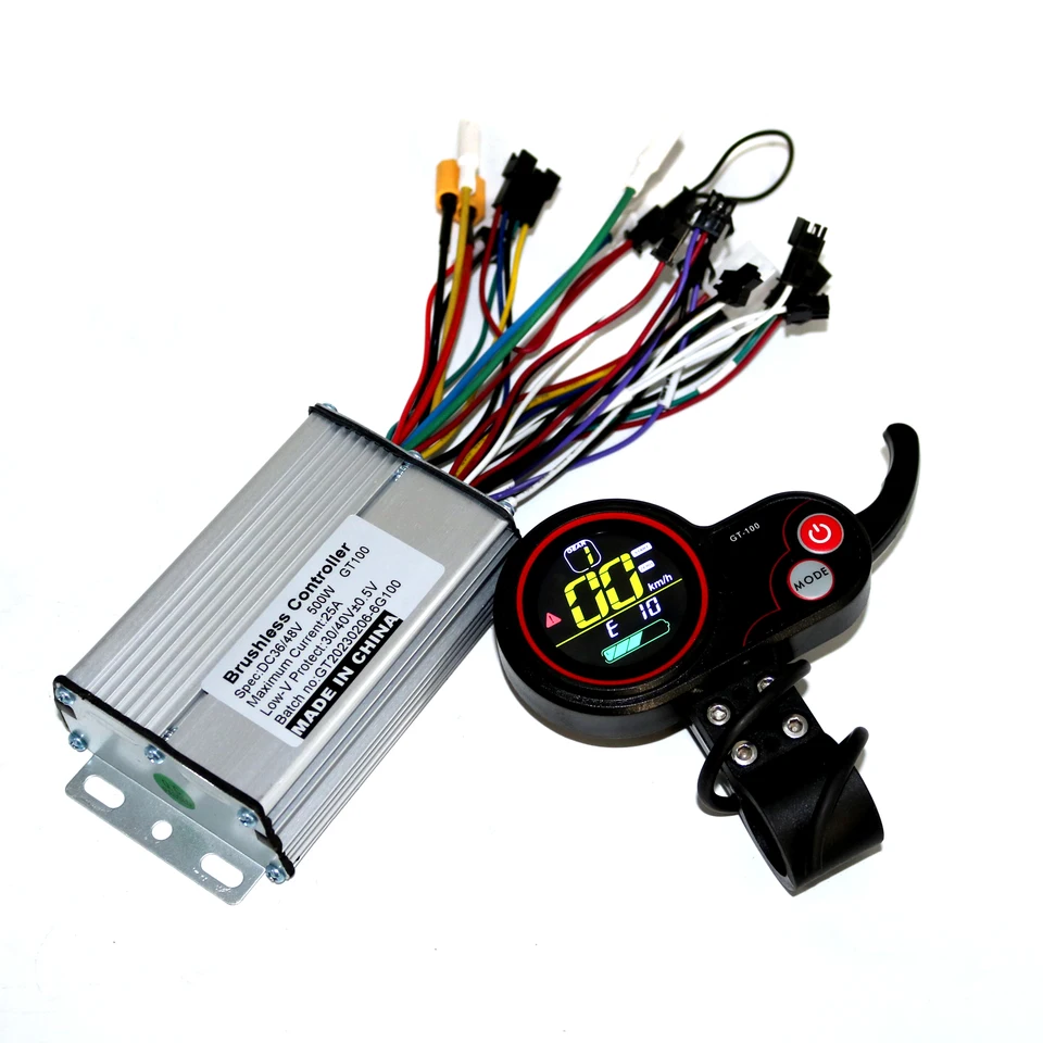 Greentime Six MOSFET 36V/48V/52V/60V 500W 25A BLDC Electric Coooter Controller a GT-100 LCD Display One Set