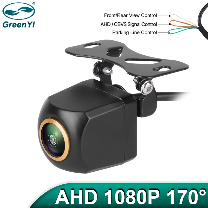 Greenyi 170 ° objektív Fisheye 1080p AHD Nočné videnie Vzhľad Zadný pohľad Zadný fotoaparát Kovová kovová karoséria Kamera
