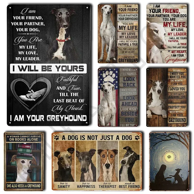 Greyhound Dog Metal Tin Sign