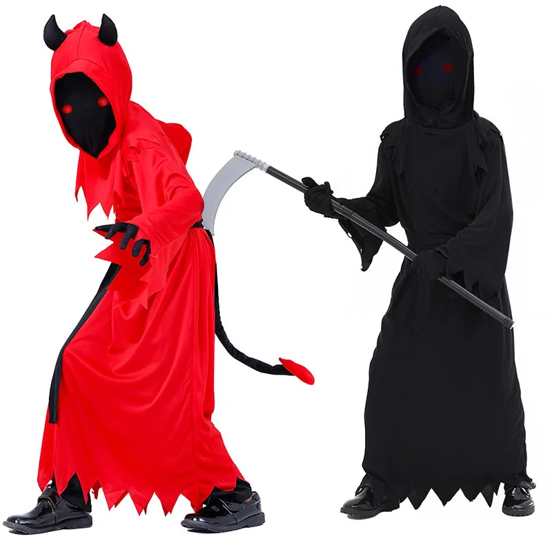 Grim Reaper Death Child Halloween kostým Boys Dievčatá zmiznú a vonku Phantom kostým