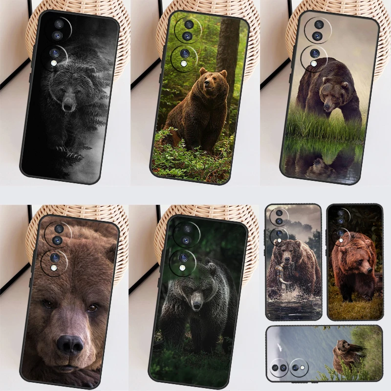 Grizzly Bear Case for Honor x8 x9 x7 x6 a 8x 9x x9a obálka pre Honor Magic 5 Pro 10 50 70 90 Lite Coque