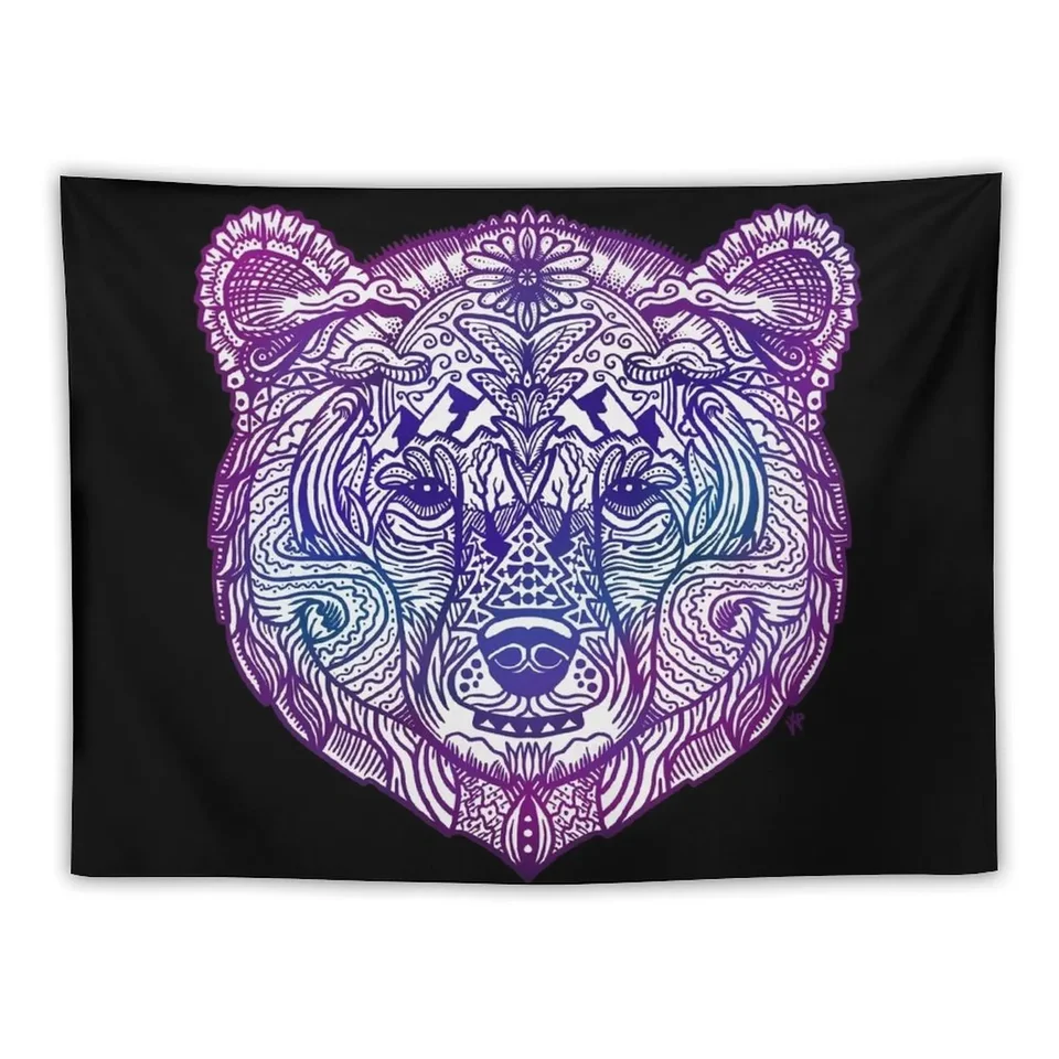 Grizzly Bear Story Art Paisley tapisérie vlastné domáce dekorácie Doplnky veci na ozdobenie gobelínu húb miestnosti