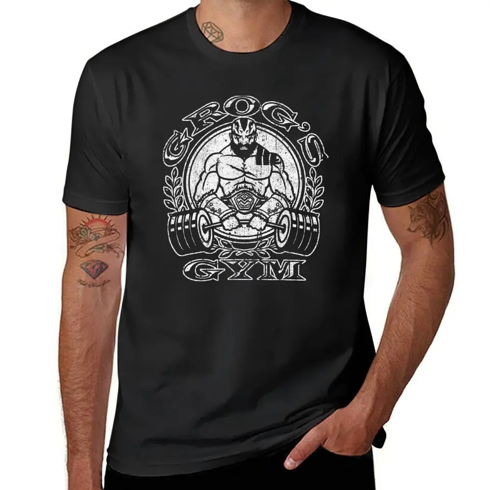 Grog's Gym (Variant) Tričko Kórejské módne letné oblečenie anime oblečenie pánske tričká neformálne štýlové