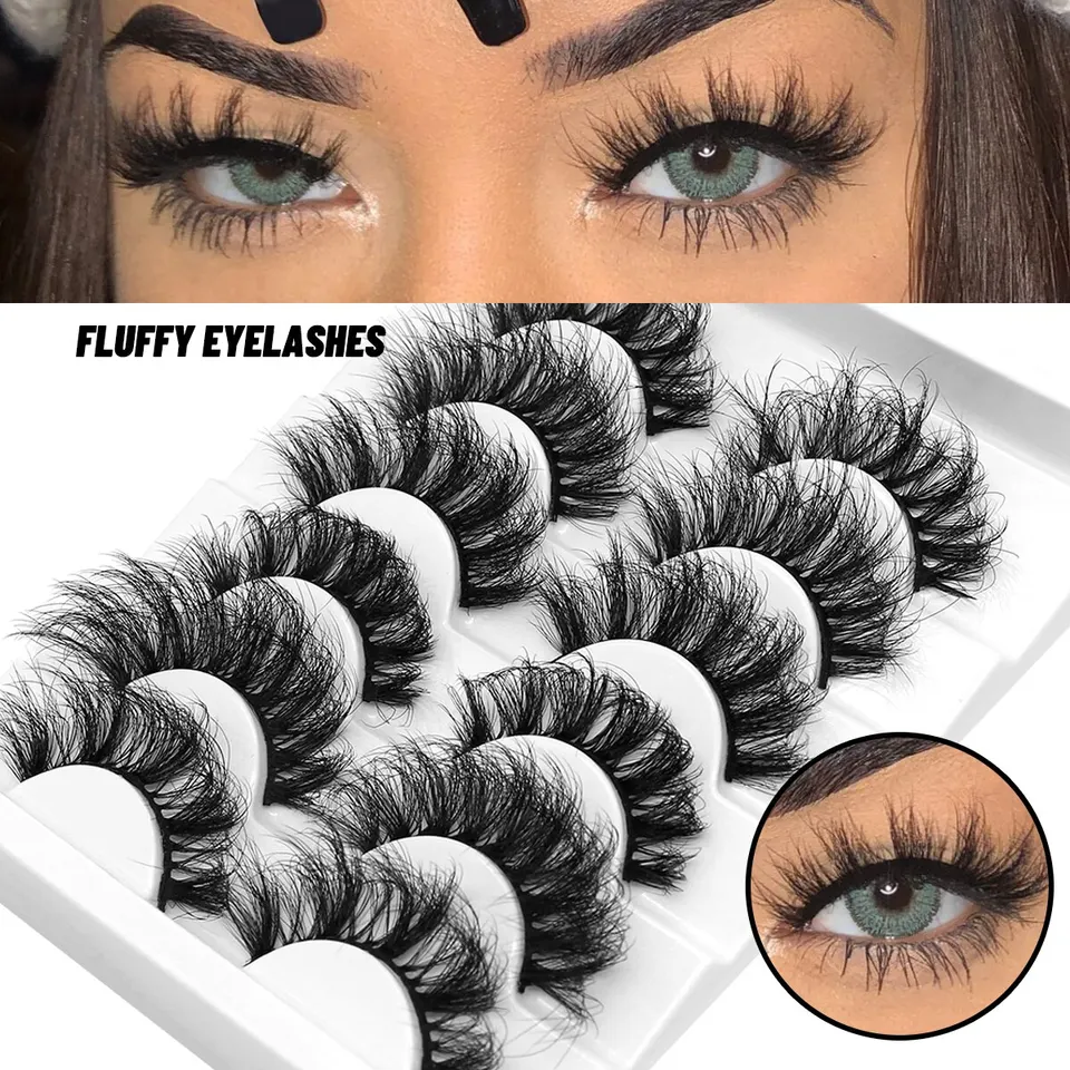 Groinneya 6 párov riasy Faux Mink Mink Mink Rika dramatického objemu predlžovanie rias predlžovanie dlhotrvajúce nadýchané norky riasy silné dlhé riasy