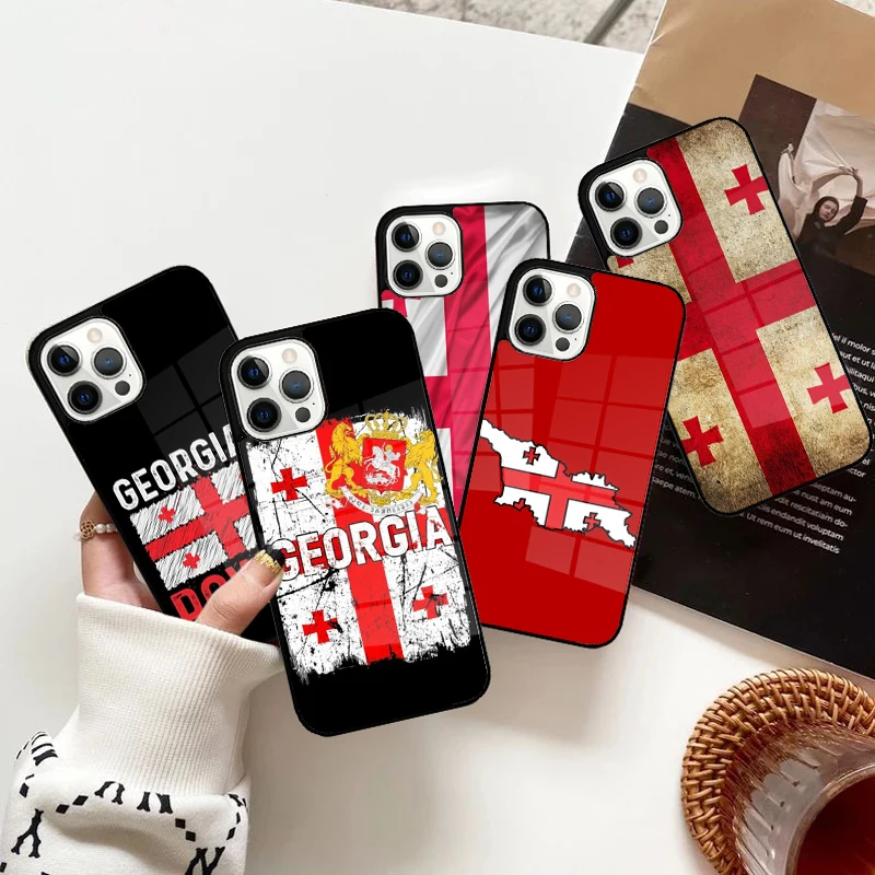 Gruzínska vlajková puzdro Magnetic pre iPhone 15 16 14 13 Pro Max 11 12 12 Mini Magsafe Wireless Cover