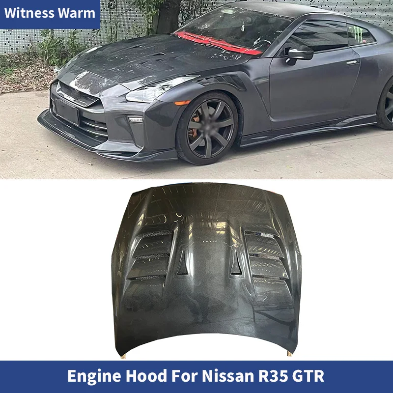 GT-R R35 uhlíkové vlákno FRP FRP PREDNÉ POKRAČKY MOTOROVÉHO POKVODY PRE NISSAN GTR R35 KOPT