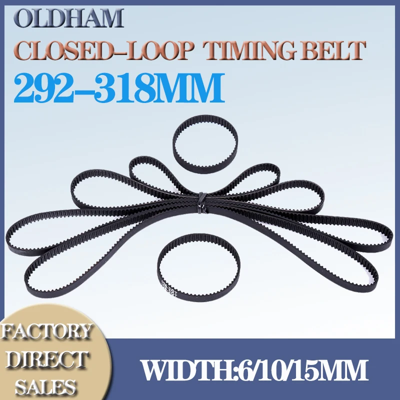 GT2 Zatvorená slučka Časový remeň Gumy 2GT 6MM 292 294 296 298 300 302 304 306 308 310 312 314 316 318 mm Synchrónna 3D tlačiareň