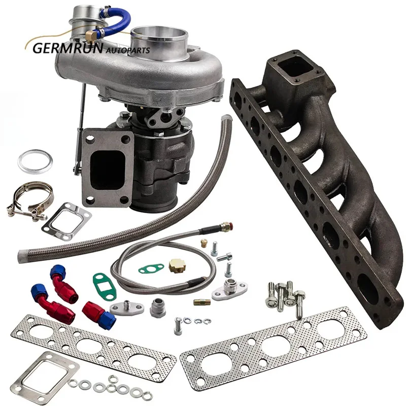 GT35 GT30 T04E T3 Turbo Charger+WG Oil Feed+Odtokové potrubie Výfukové potrubie pre BMW E36 E46 320I 320CI M52TUB20 6 Valc