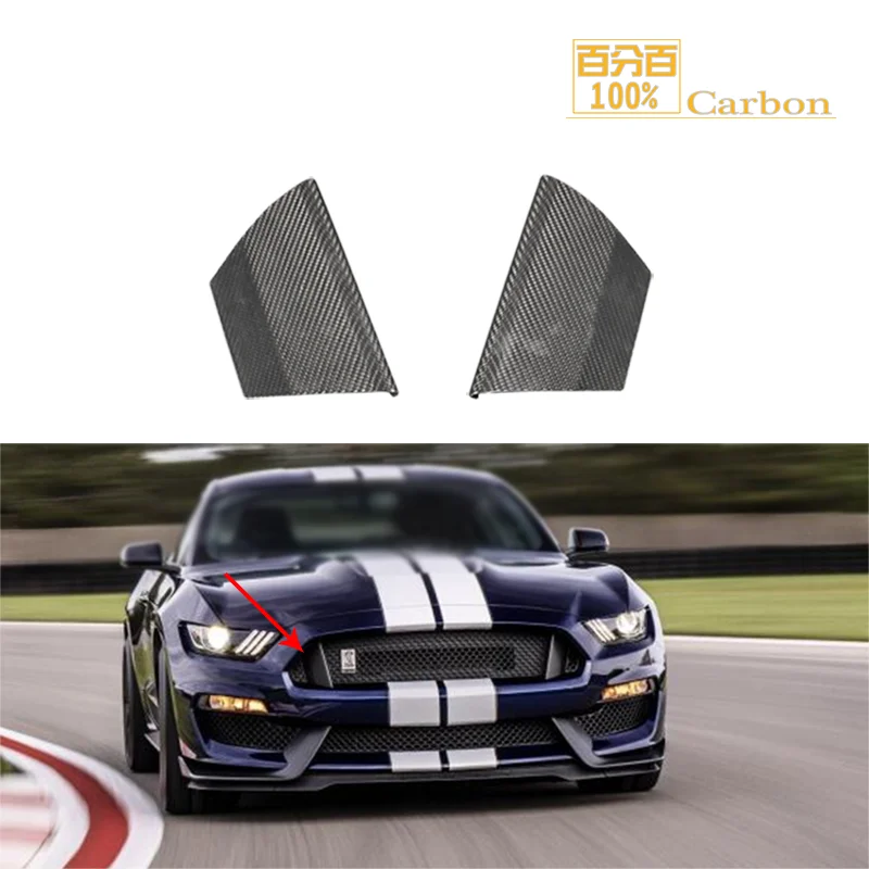 GT350 predný grilový dekorácia obkladov obloženie skutočných uhlíkových vlákien pre Ford Mustang GT350 Shelby 2019