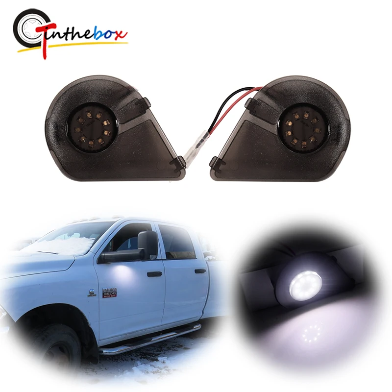 Gtinthebox White / Ice Blue LED pod bočným zrkadlom Puddle Lights pre roky 2010-2019 Dodge Ram 1500 2500 3500 1500 Classic 4500 5500