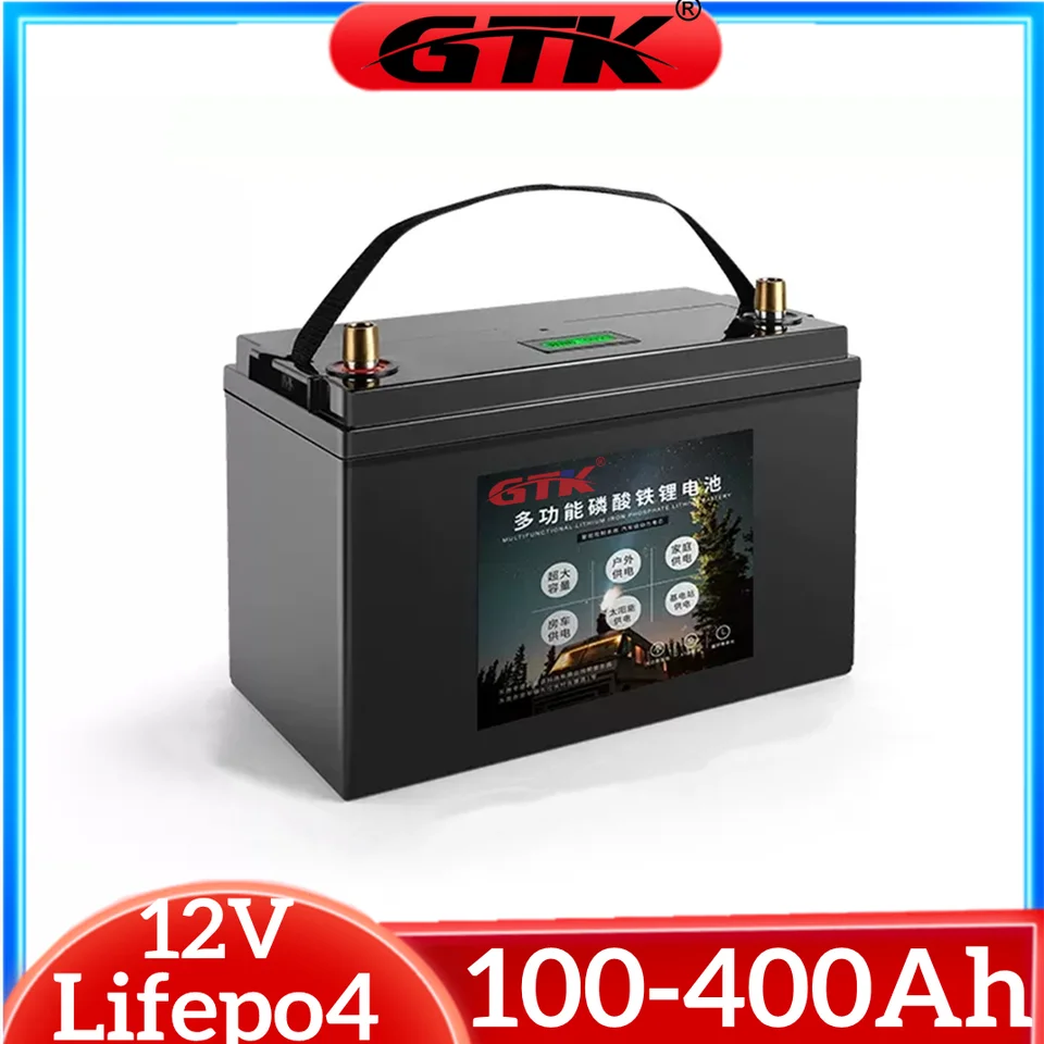 GTK LIFEPO4 aкумулятор 12V 100AH ​​150AH 200AH 300AH 400AH 400AH nabíjateľnú batériu pre invertor UPS čln mimo mriežky RV kemping solárny kemping