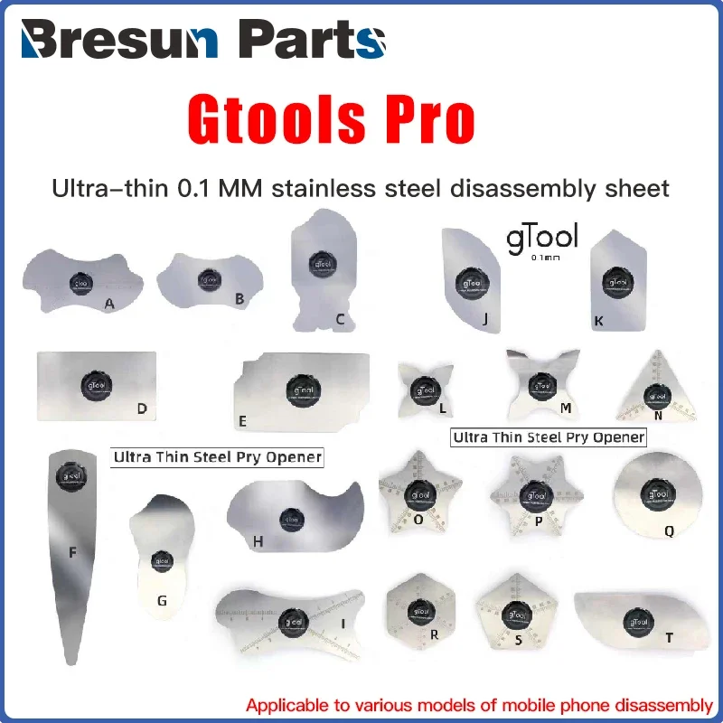 GTOOLS Pro Series High Houdness zliatina z legúry oceľ Hrúbka 0,1 mm demontáž list otvárania náradia pre opravu zakriveného obrazovky