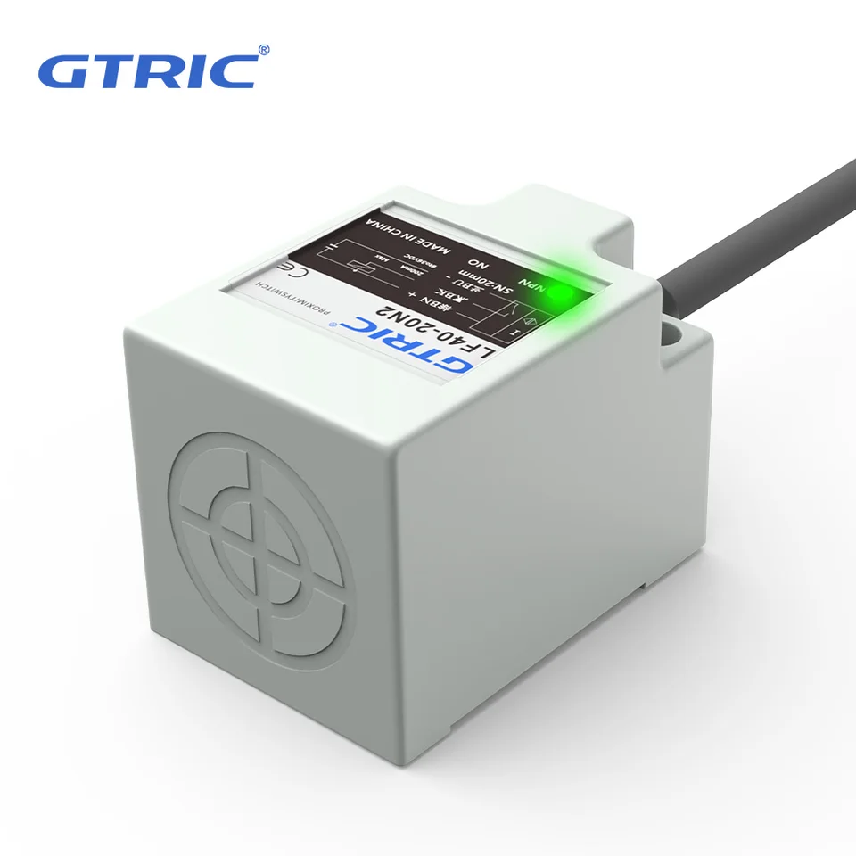 Gtric TL-N20MC1 Induktívny proximita snímač 3-vodiče IP67 snímacia vzdialenosť 10 mm štvorcový kovový spínač NPN PNP No NC 10-30VDC
