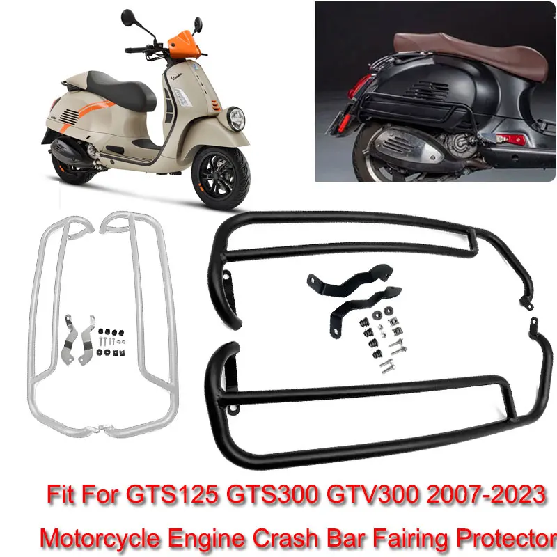 GTS125 300 Motocyklový diaľničný rámec nárazníkového strážcu Motor Ochrana zlyhania Fix Fit for Vespa GTS125 GTS300 GTV300 2007-2023