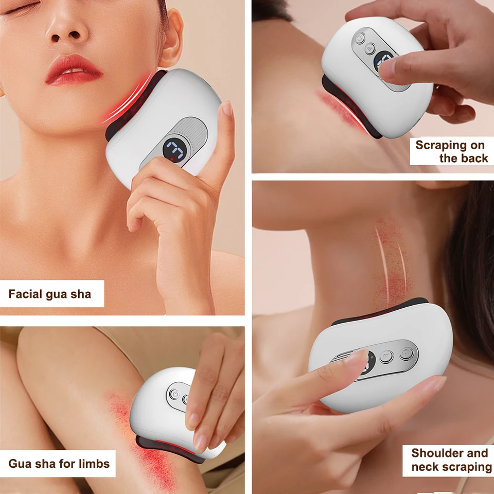 Gua Sha Massager pre tvárové vibrácie Masážový masér Massager Rascador espaldas prenosný valček na masáž svalov