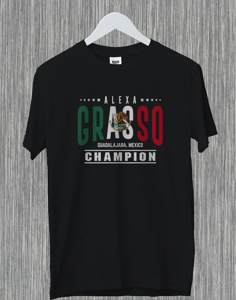 Guadalajara Mexico Mexican MMA Womens Champion Letter Grafické tričká Streetwear Simple O-Neck Printed Tops Unisex