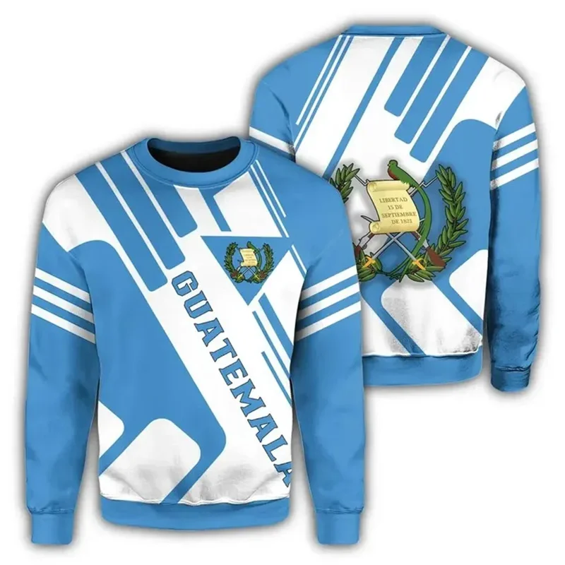 Guatemala mapa Guatemala Vlajka 3D tlačené mikiny Guatemala Grafické grafické okrúhle mikiny unisex mikiny oblečenia