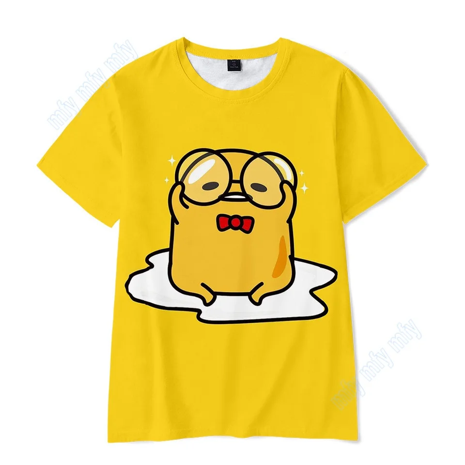 Gudetama Cartoon Manga 3D Tlač Tričko Men Men Ženy Príležitostné krátke rukávy Športové odpalisko Topy