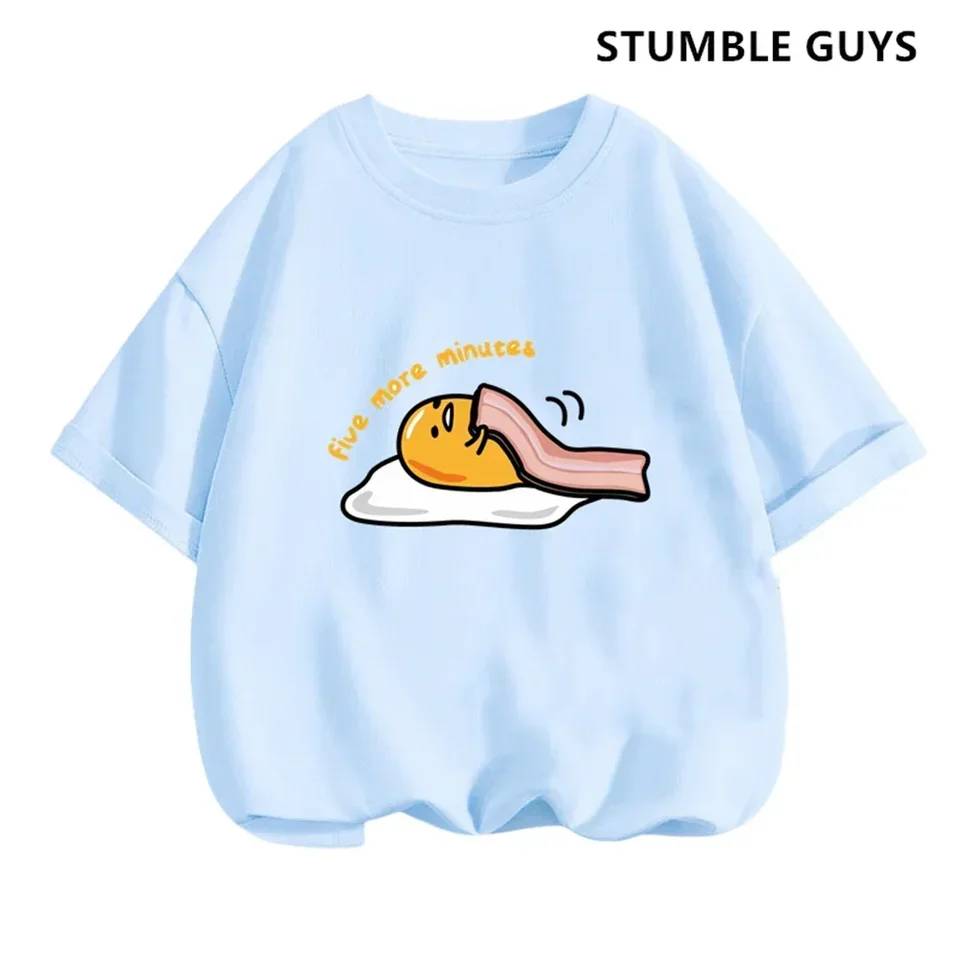 Gudetama Tshirt Set Kids Cartoon Casual letné letné marios bros s krátkym rukávom Dievčatá tričko Sonic Clothes Boys