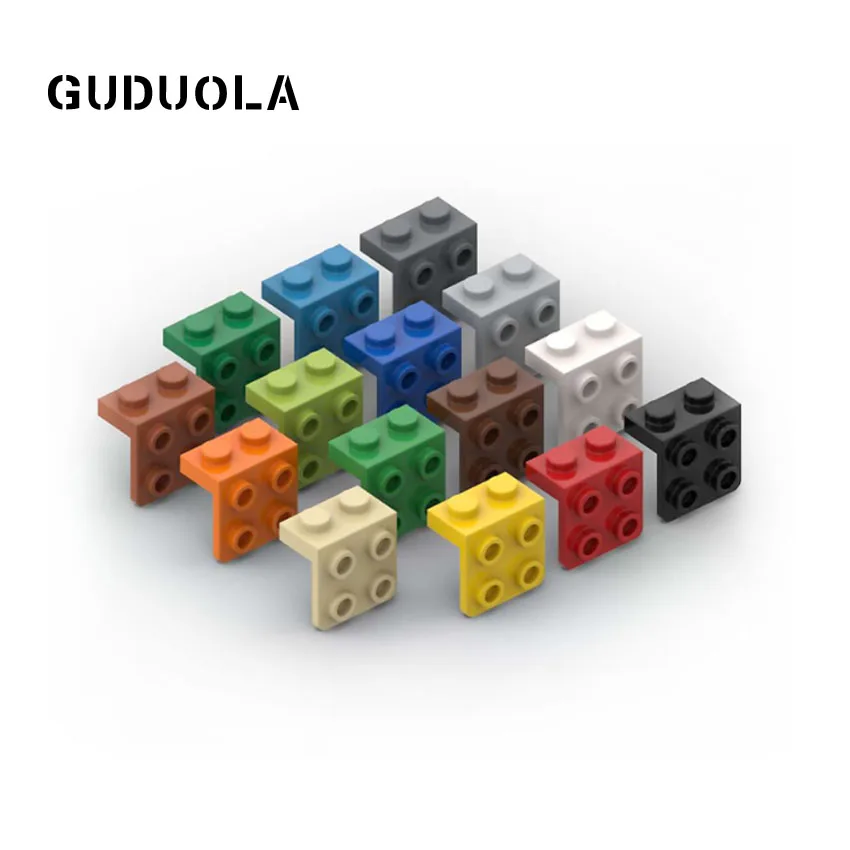 Guduola stavebný blok 44728 držiak 1x2-2x2 Uhlová doska Tehla Malé častice MOC zostavovacie bloky Hračky 50ks/šarže